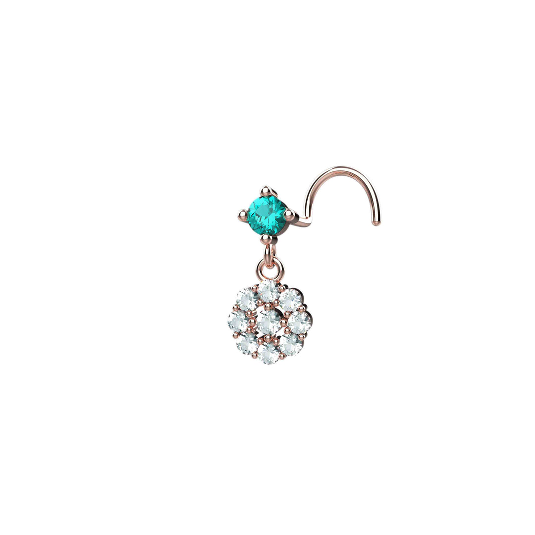 Trendy nose ring with charm