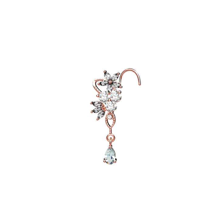 Minimalist dangle nose piercing