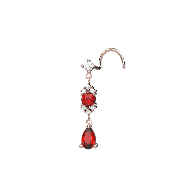 Minimalist 14K nose ring with drop design