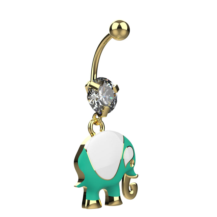 Elephant belly button ring – cute animal navel piercing jewelry