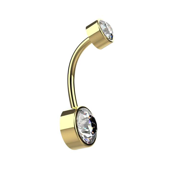 Minimal gold belly button ring – classic look