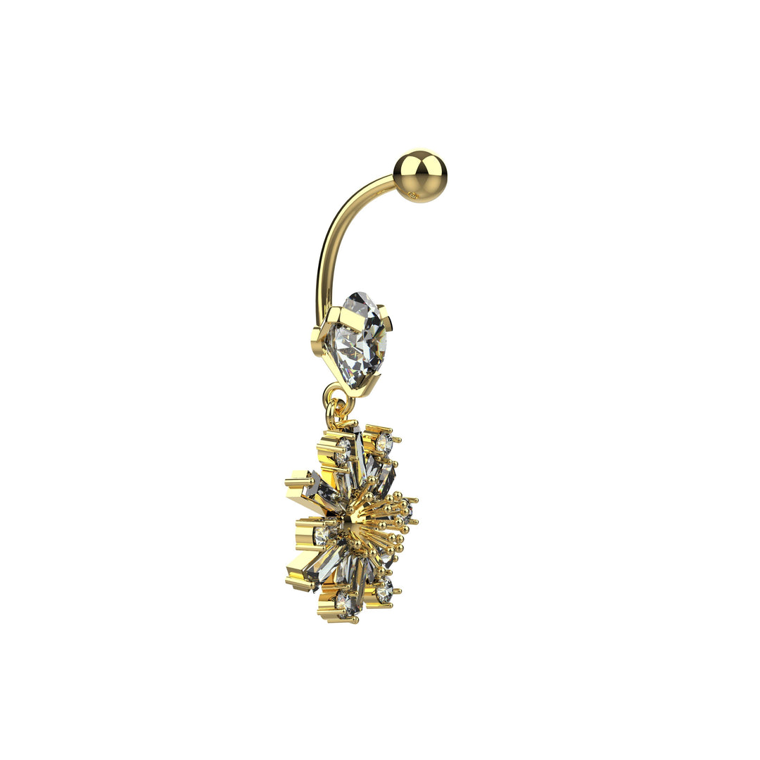 Stylish gold belly button ring – lightweight fit