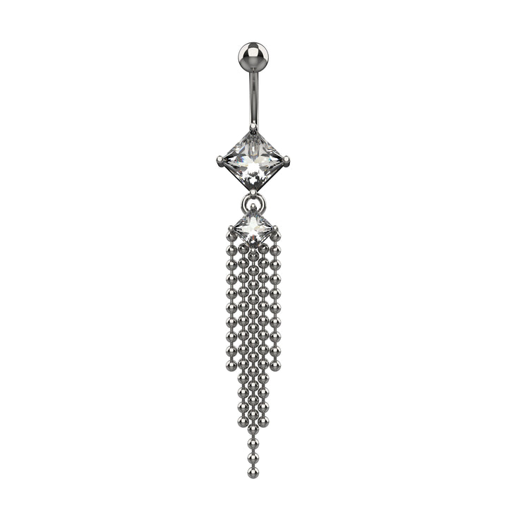 Feminine belly ring with chain – stylish combo
