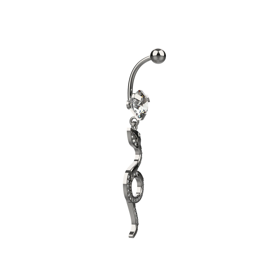 Snake charm belly ring – unique body jewelry
