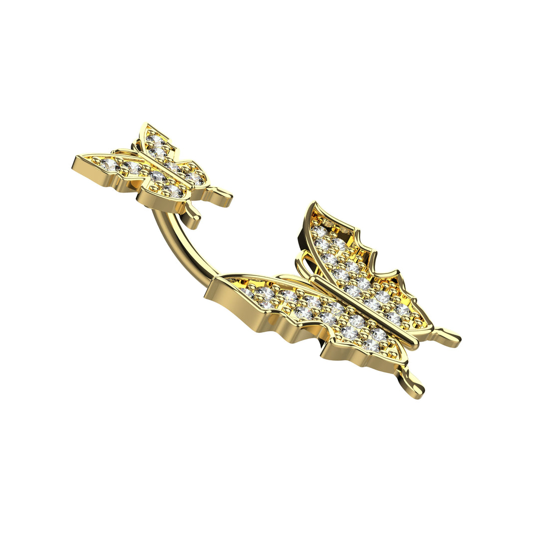 Minimal belly ring gold  – for daily navel piercings style