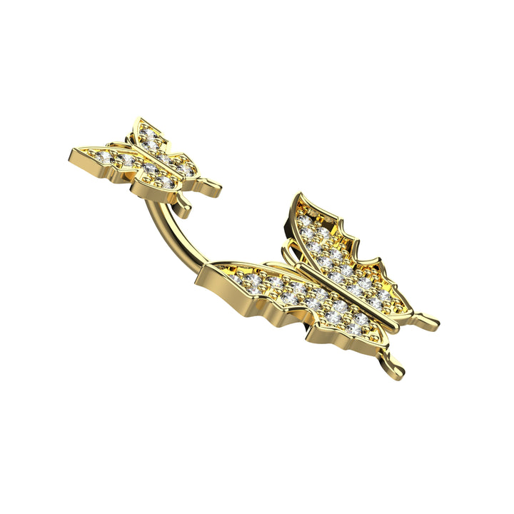Minimal belly ring gold  – for daily navel piercings style