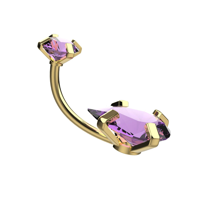 Dainty gold navel ring – elegant belly piercing accessory