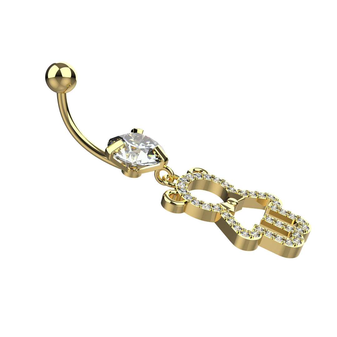 Classic belly piercing jewelry – gold navel ring jewelry design