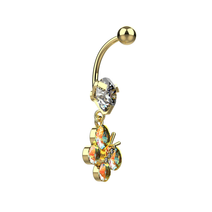 Minimalist butterfly  belly ring piercing for women