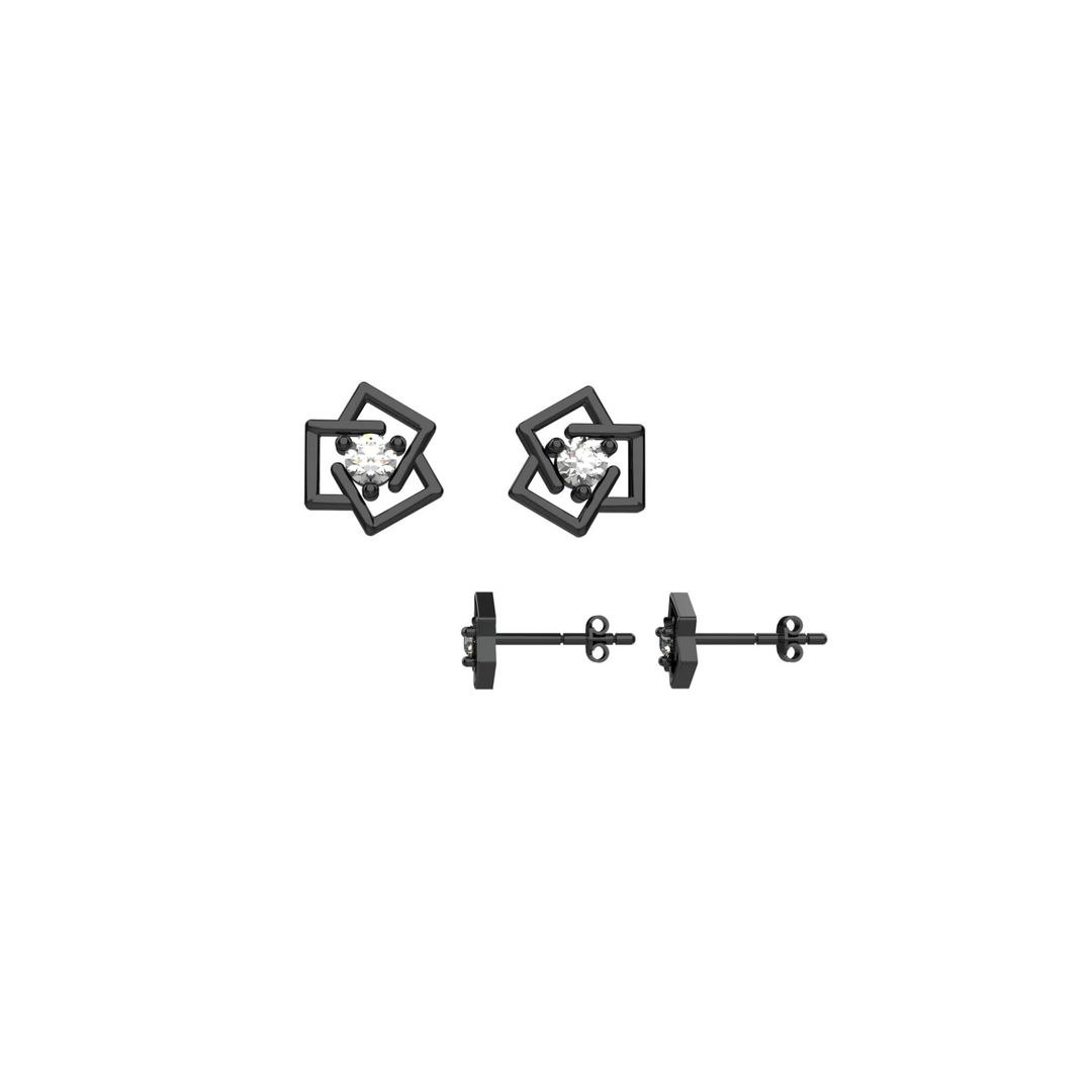 Dainty gold floral earrings – tiny diamond accents