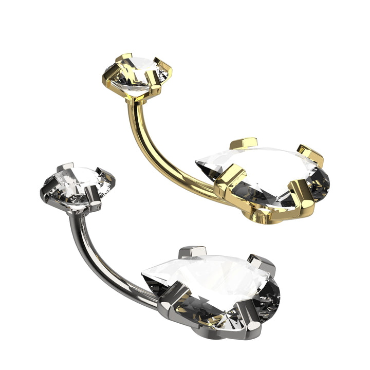 Belly button piercing – gold ring style
