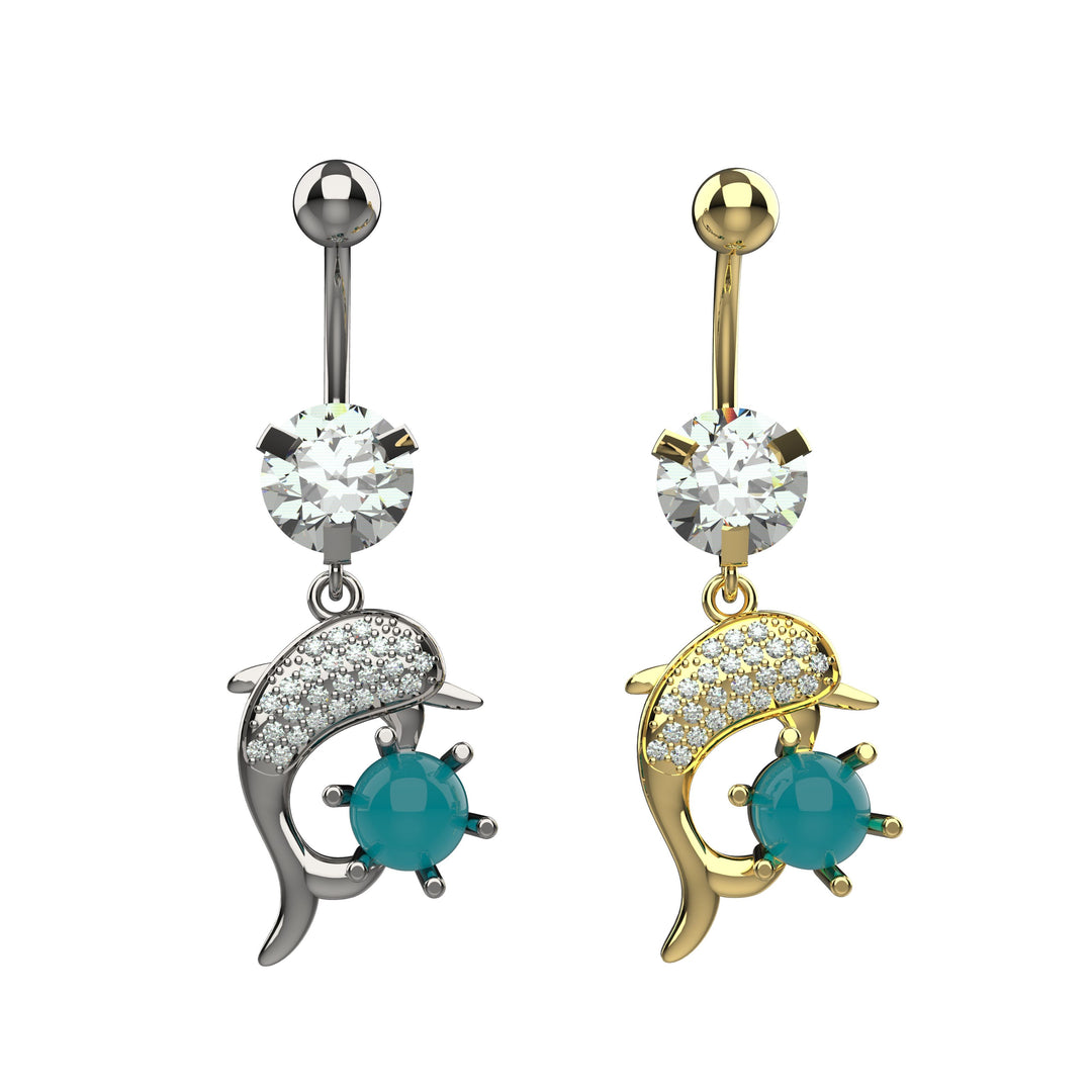 Floating navel piercing – stylish belly ring