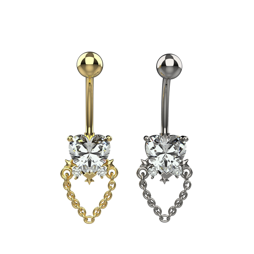 Floating navel belly ring – modern and chic style
