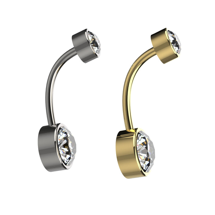 Dainty gold navel ring – minimalist belly piercing for women