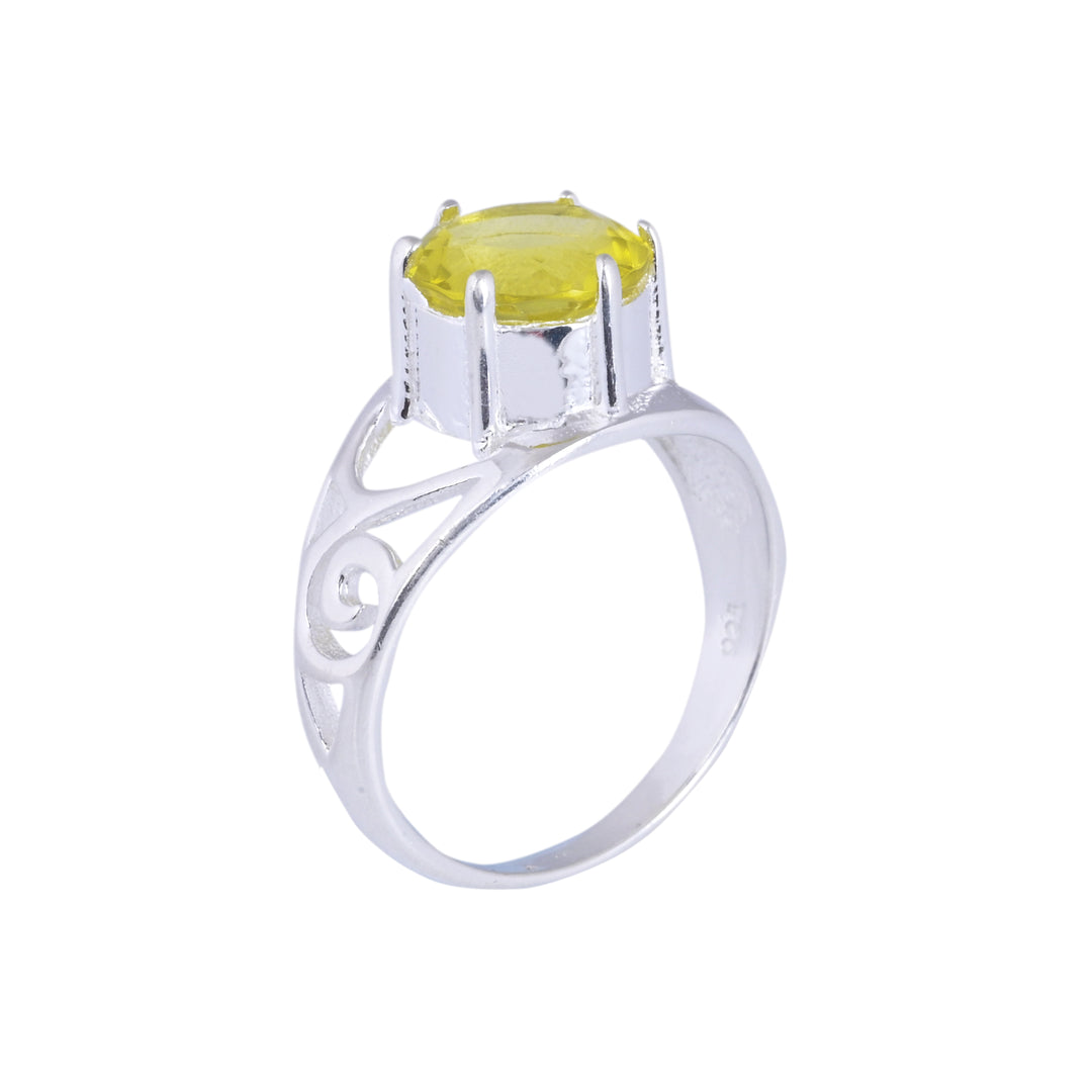 Sparkle Peridot Gems Signet Ring for Women