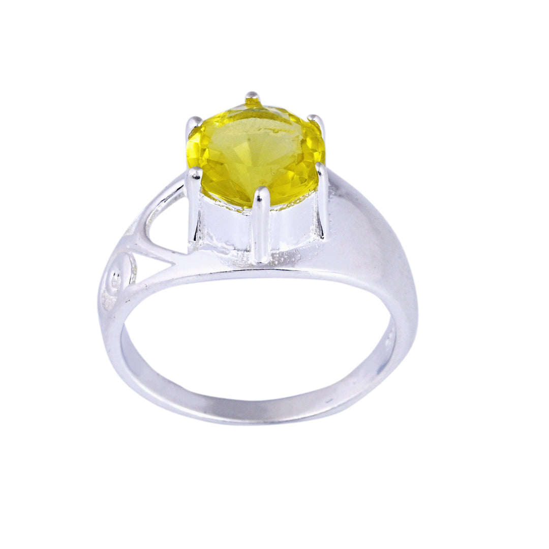 Sparkle Peridot Gems Signet Ring for Women