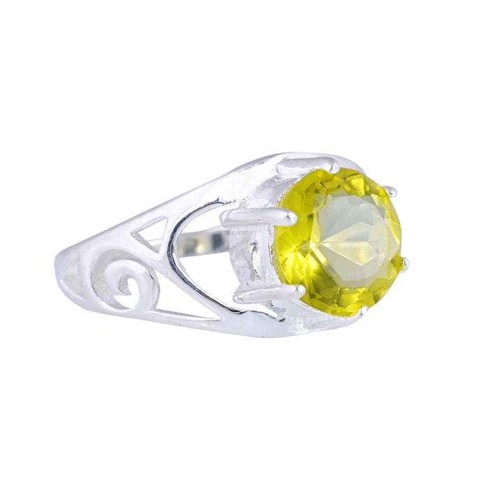 Sparkle Peridot Gems Signet Ring for Women