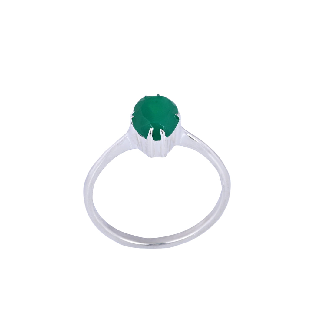 Dainty Oval Cut Emerald Stacking Ring