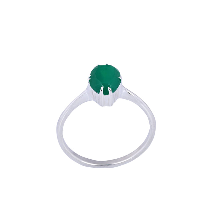 Dainty Oval Cut Emerald Stacking Ring