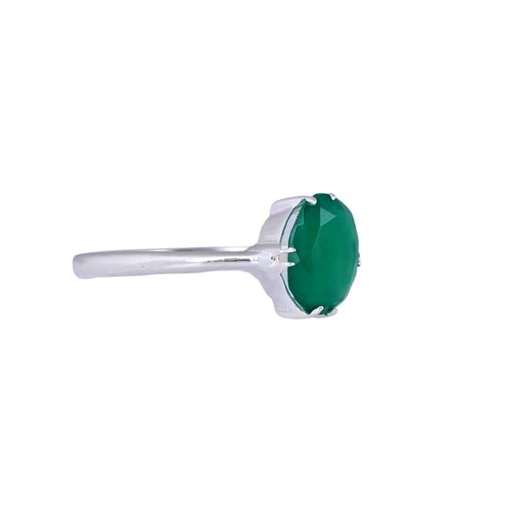 Dainty Oval Cut Emerald Stacking Ring