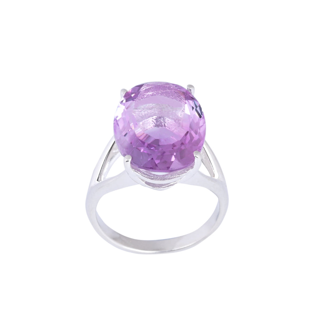 Purple Gems Dainty Solitaire Ring For Women