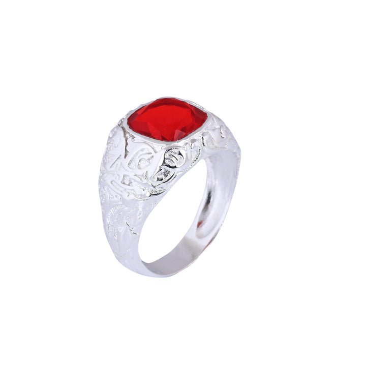 Princess Cut Ruby Gems Signet Men's Ring
