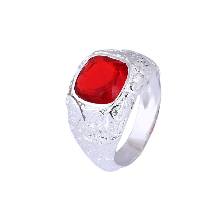 Princess Cut Ruby Gems Signet Men's Ring