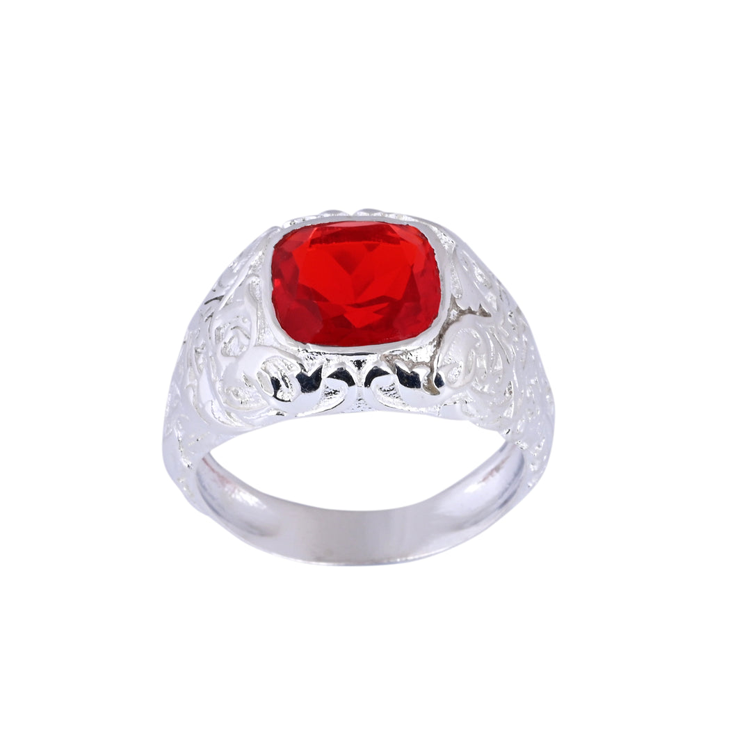 Princess Cut Ruby Gems Signet Men's Ring