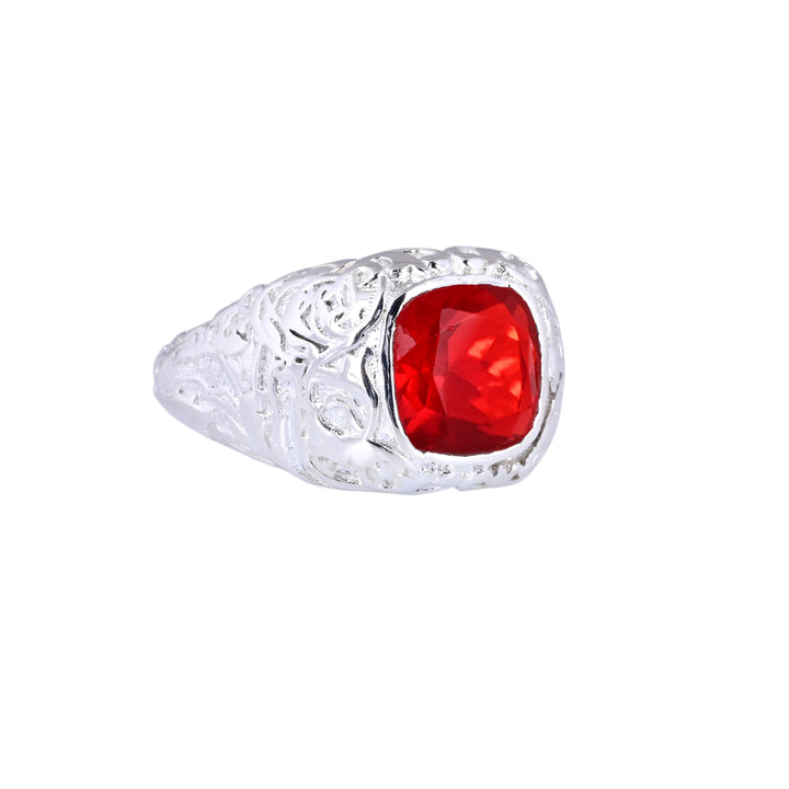 Princess Cut Ruby Gems Signet Men's Ring