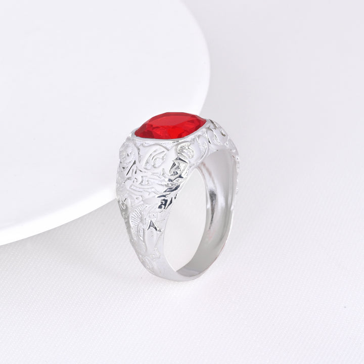 Princess Cut Ruby Gems Signet Men's Ring