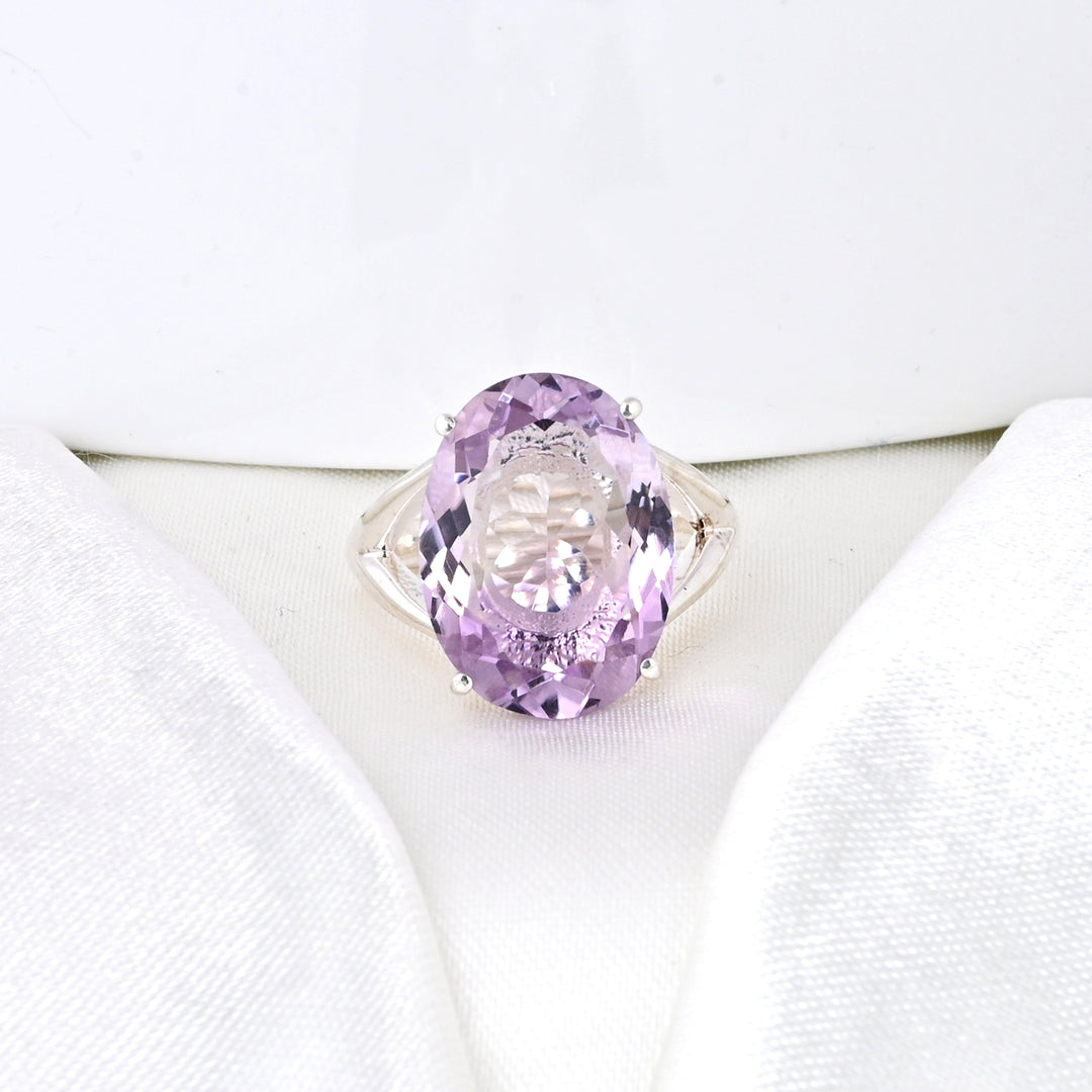 Purple Gems Dainty Solitaire Ring For Women