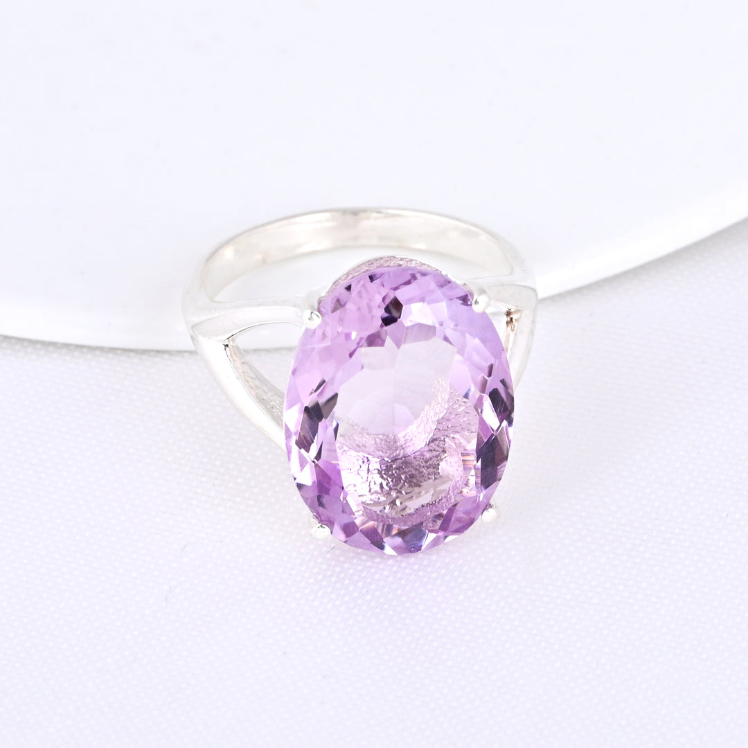 Purple Gems Dainty Solitaire Ring For Women