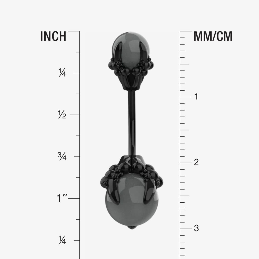 Curved Barbell Jewelry – Black Navel Ring for Piercing