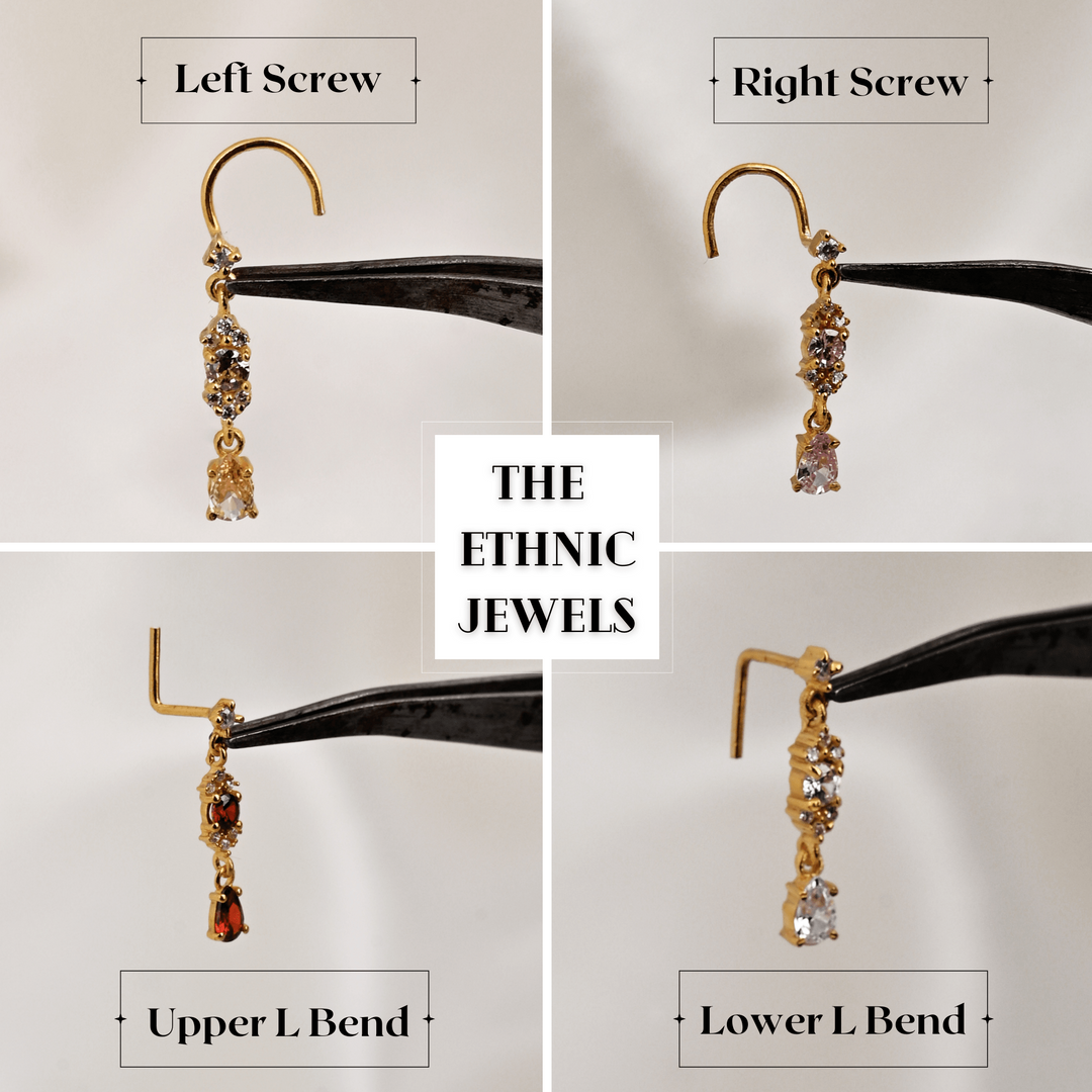 14K Gold Dangle Nose Ring for Women – Piercing Jewelry