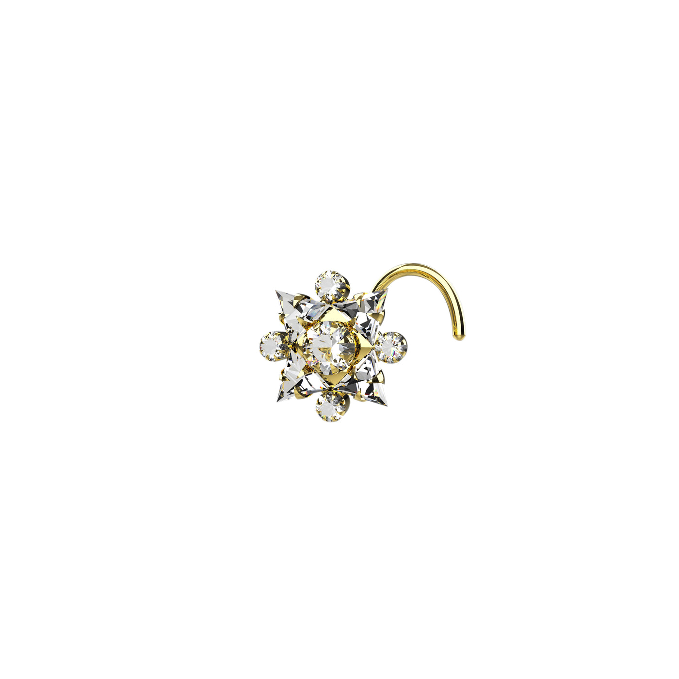 AAA qualtiy CZ Crystal Clear Star Nose Pin