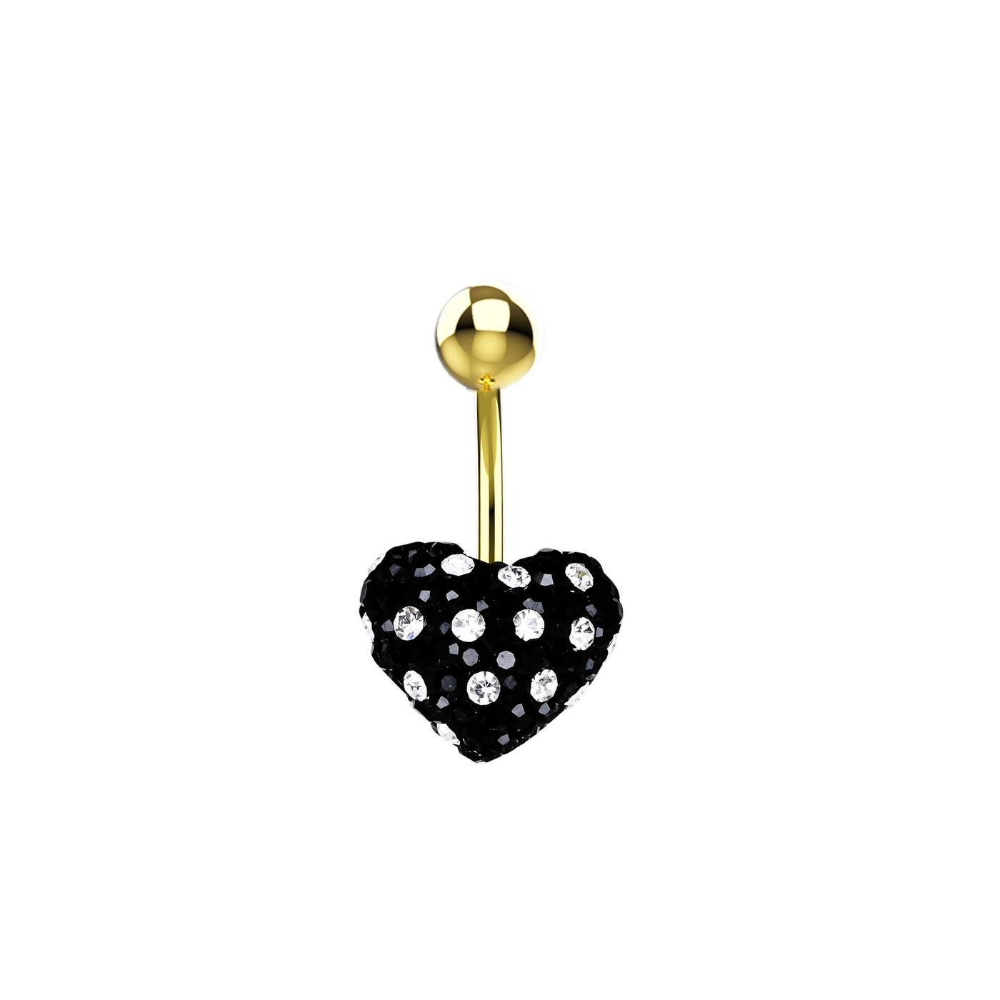 Crystal Disco Heart Belly Button Ring