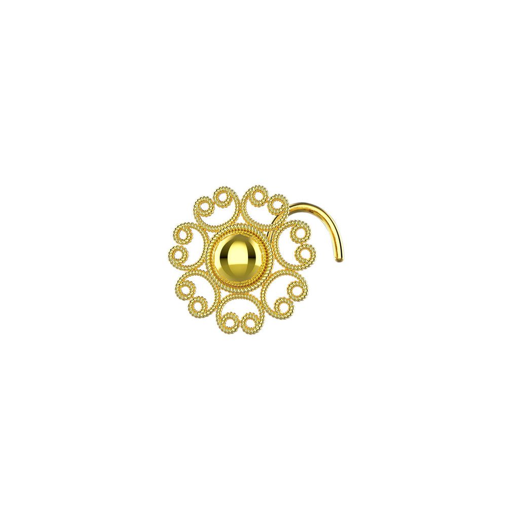 14K gold nose ring – classic and elegant design