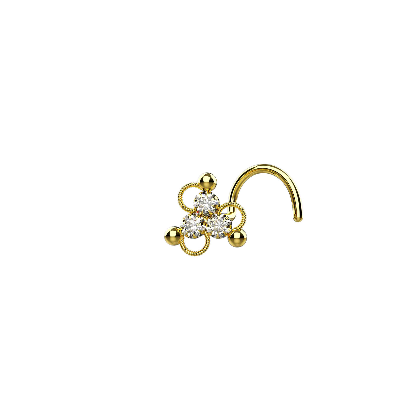 Daisy Flower Gold Nose Pin