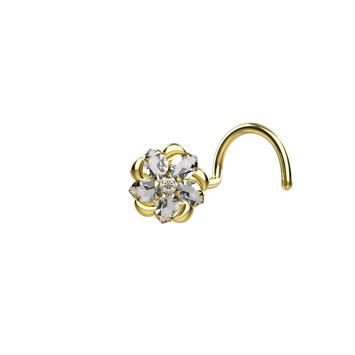 Gold flower nose ring