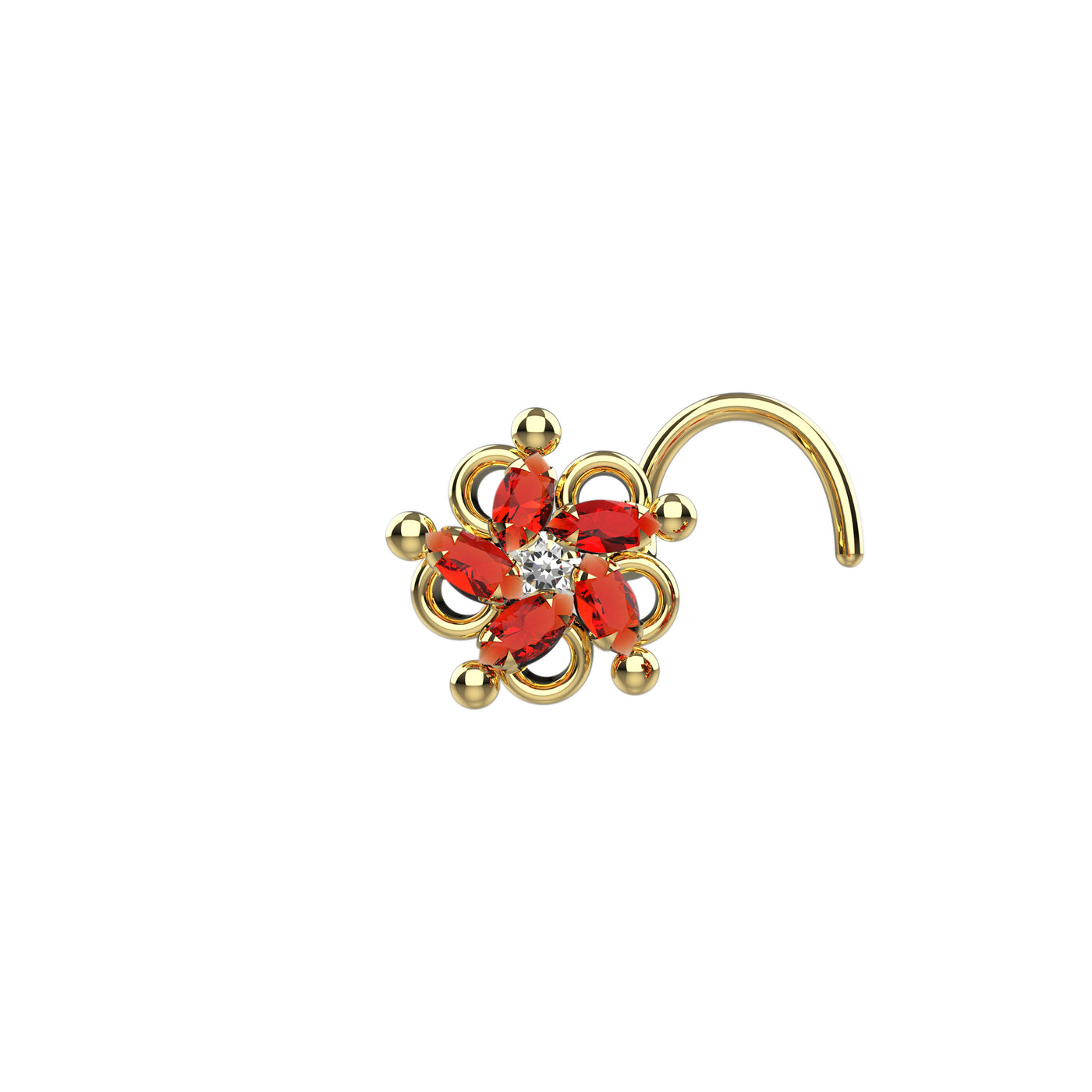 twisted flower nose ring