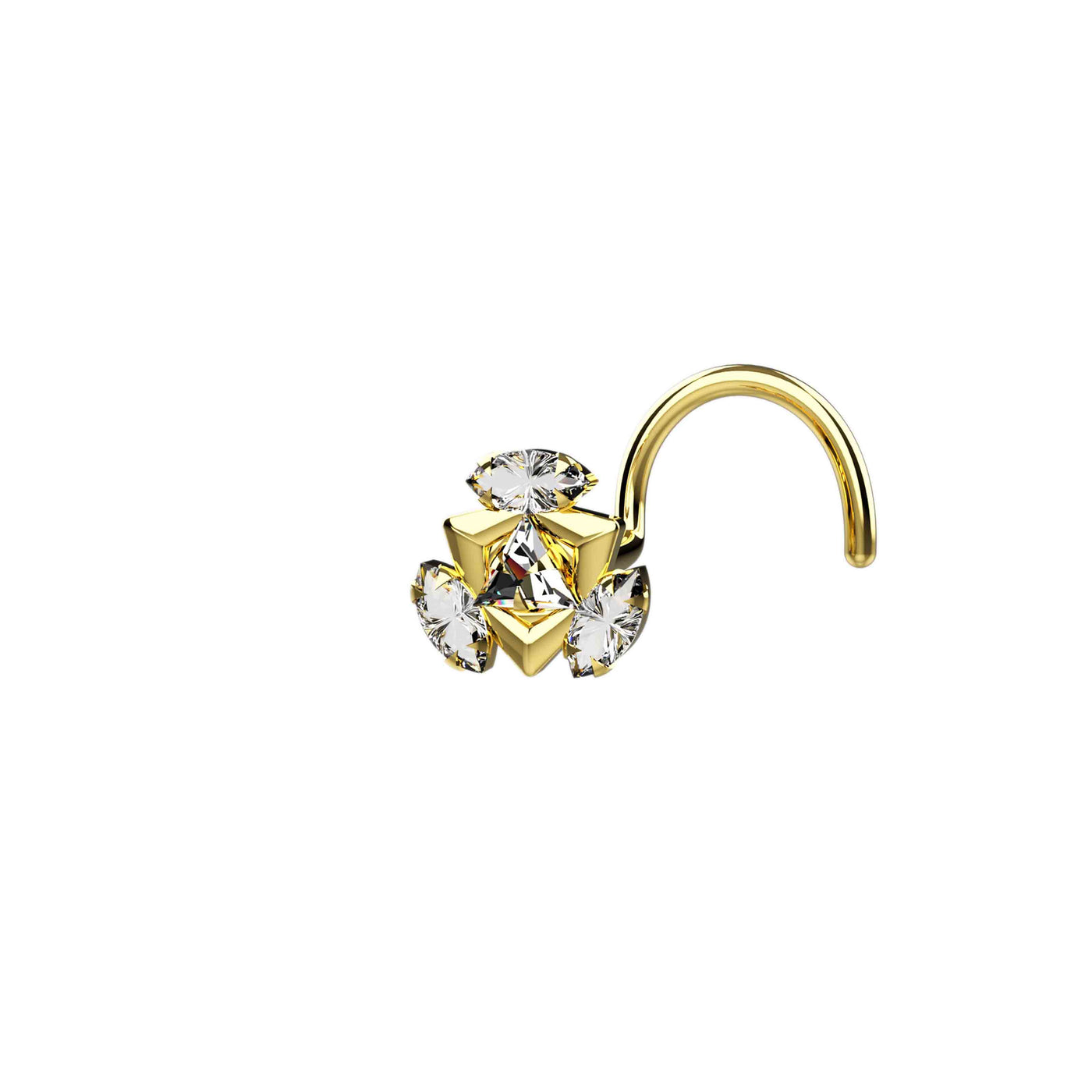 22ct Gold Plated Cubic Zirconia Gems Nose Stud