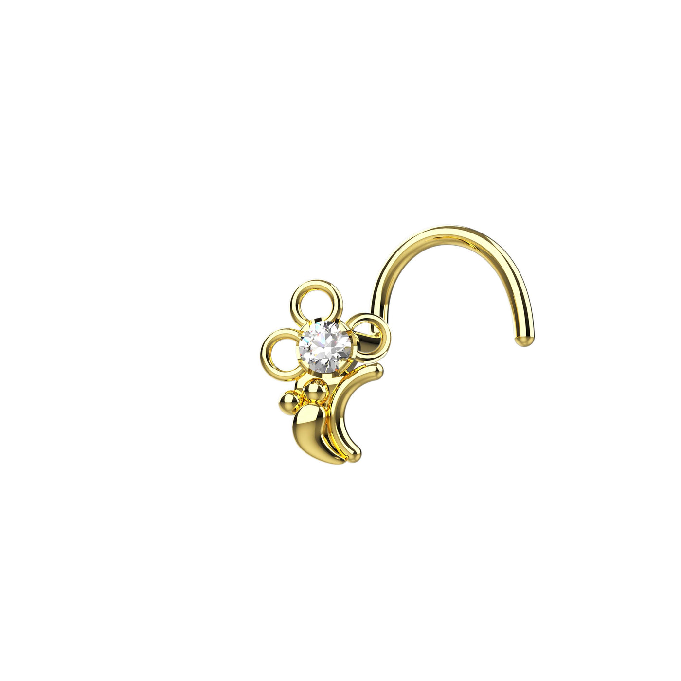 Small 14CT Gold Plated CZ Stone Nose Stud