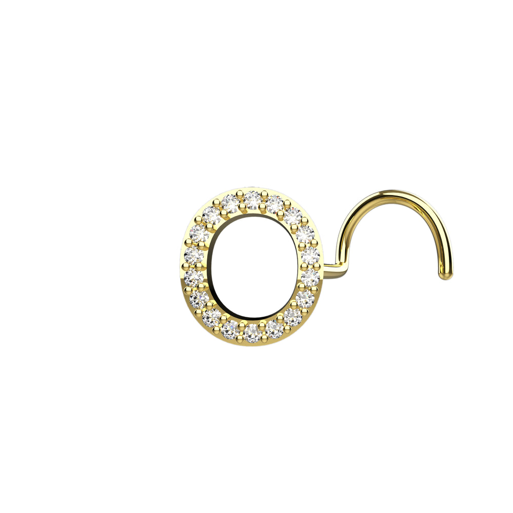 Initial O Nose Stud