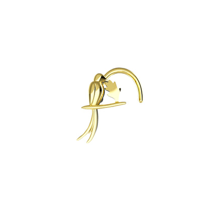 Branch & Swallow Gold Nose Stud