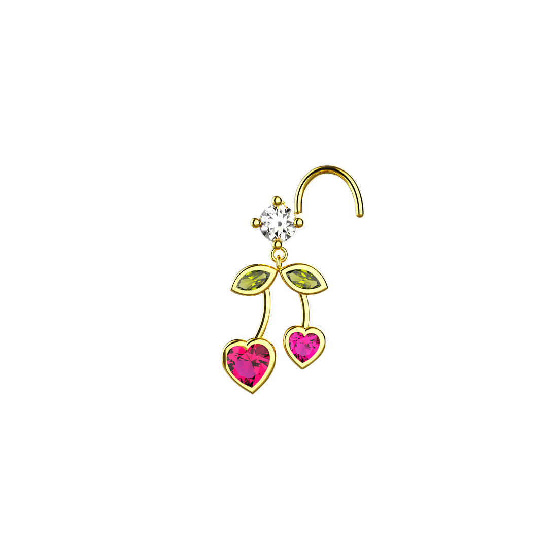 Cherry Dangling Nose Stud