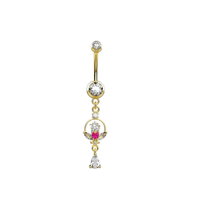 Ruby Gems Star Dangle Belly Button Ring