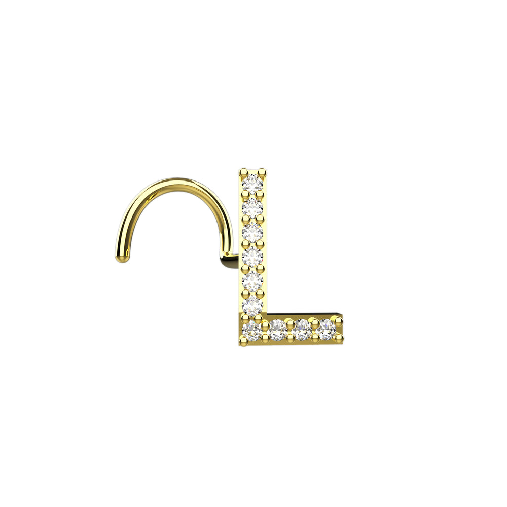 Initial L Nose Stud