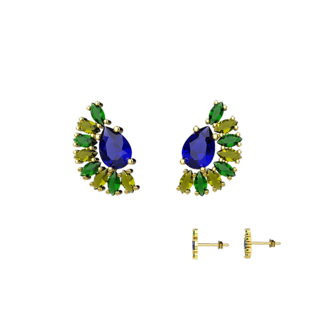 Elegant sapphire climbing earrings for women