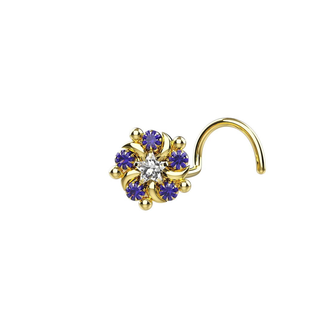 amethyst gemstone nose stud