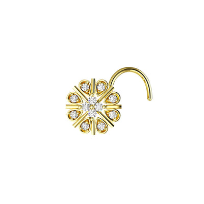 crystal clear stones nose ring gold